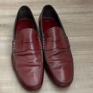 Prada Men's Deep Red Loafers Size 9.5